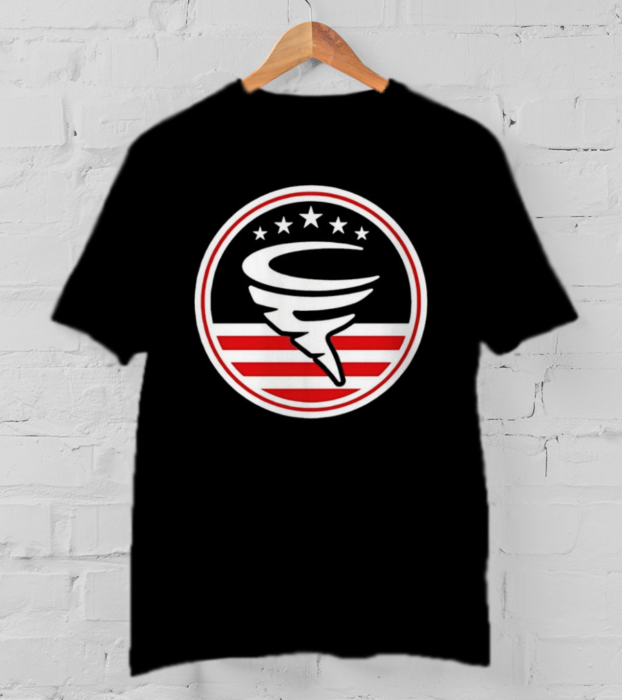 American Flag Cyclone Stars Stripes Circle T-Shirt