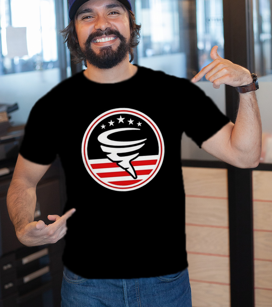 American Flag Cyclone Stars Stripes Circle T-Shirt