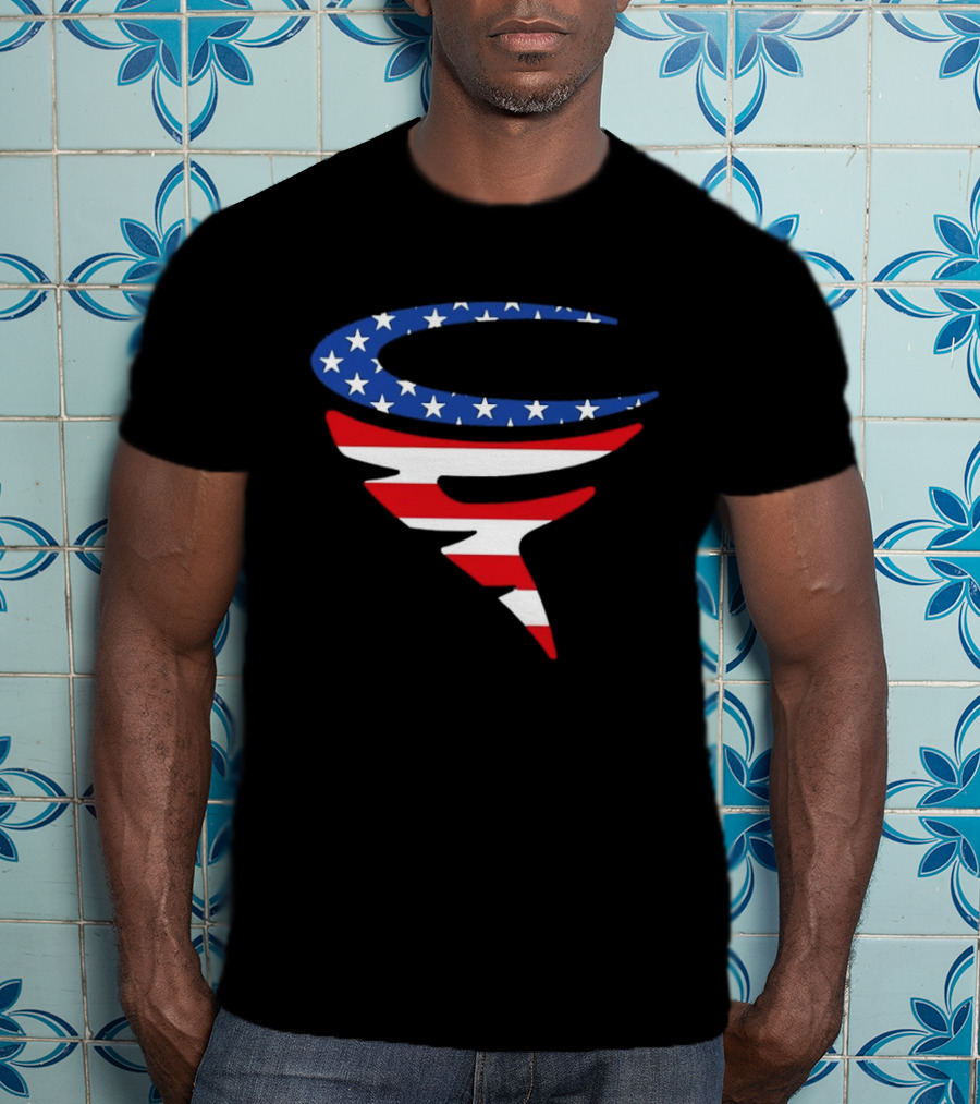 American Flag Stars Stripes Football Team Spirit T-Shirt