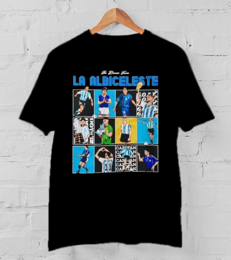 La Albiceleste Football Legends The Dream Team Soccer Series Argentina T-Shirt