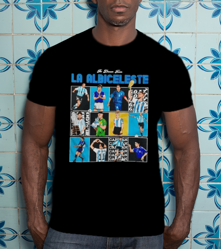La Albiceleste Football Legends The Dream Team Soccer Series Argentina T-Shirt