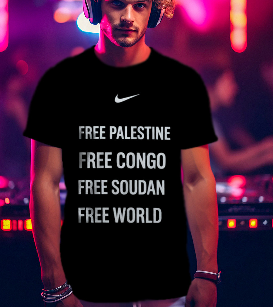 Nike Inspired Free Palestine Free Congo Free Sudan Free World T-Shirt