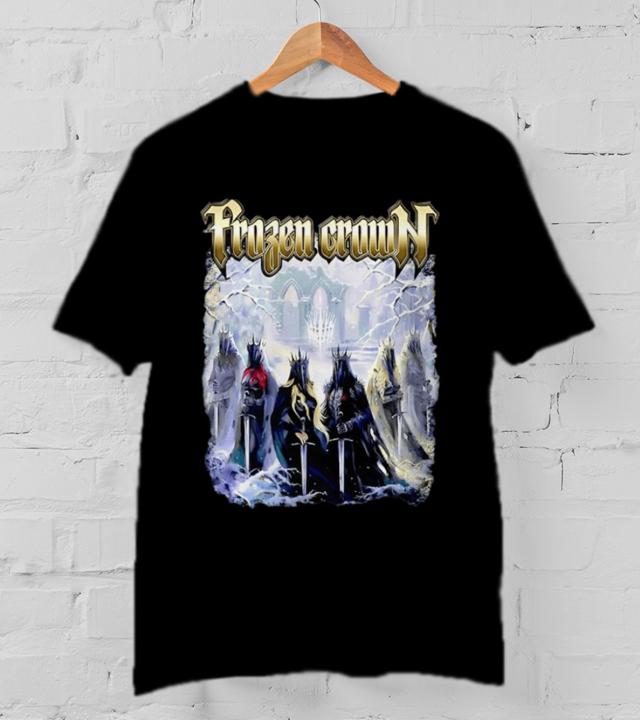 Frozen Crown Dark Fantasy Rulers Sword Wielding Monarchs T-Shirt