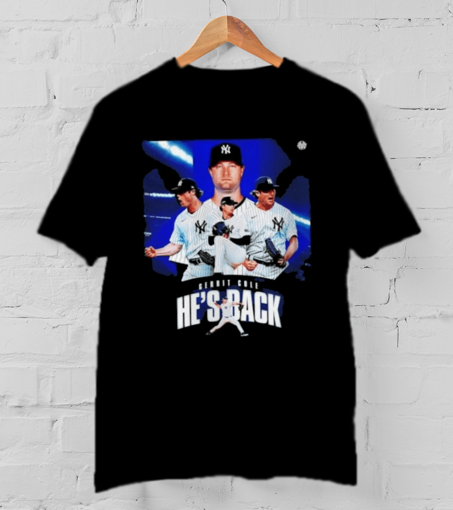 Gerrit Cole He's Back Yankees Pitcher Action T-Shirt