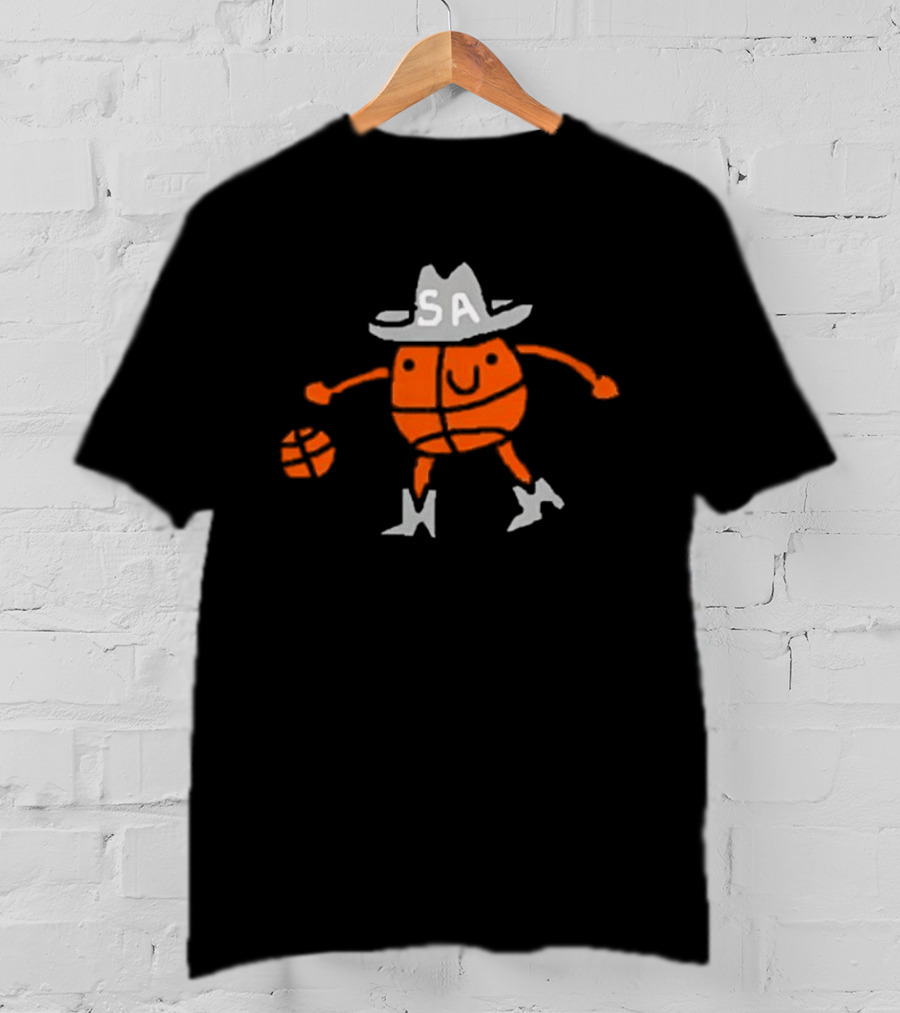 San Antonio Spurs Cowboy Basketball Art With SA Hat And Boots T-Shirt