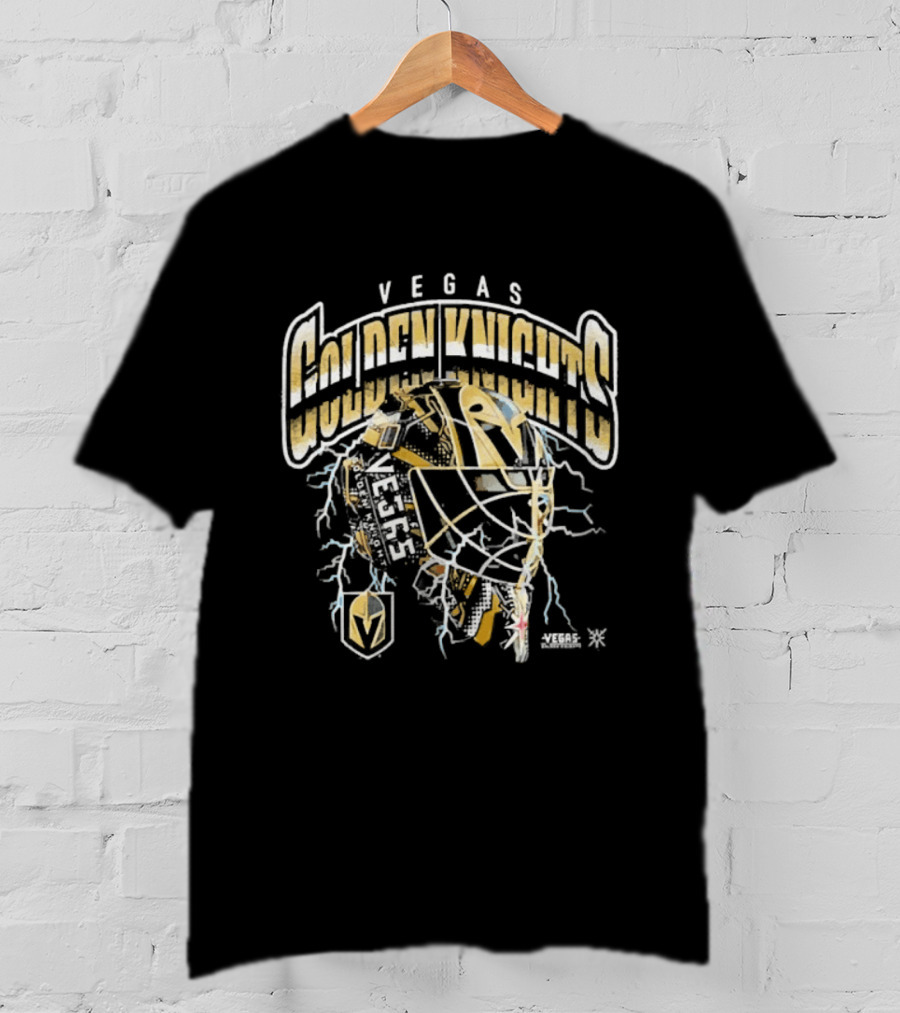 Vegas Golden Knights Goalie Mask Vintage Style Hockey Player Helmet T-Shirt