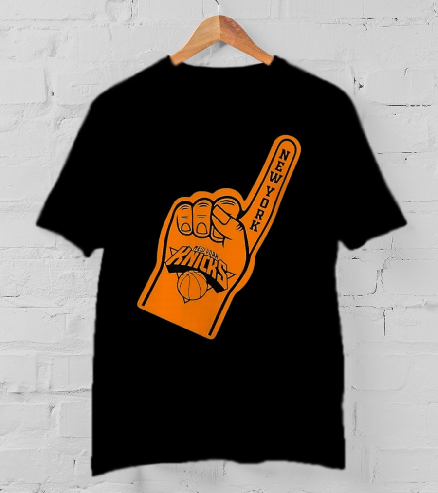 New York Knicks Foam Finger Basketball Fan Gear T-Shirt