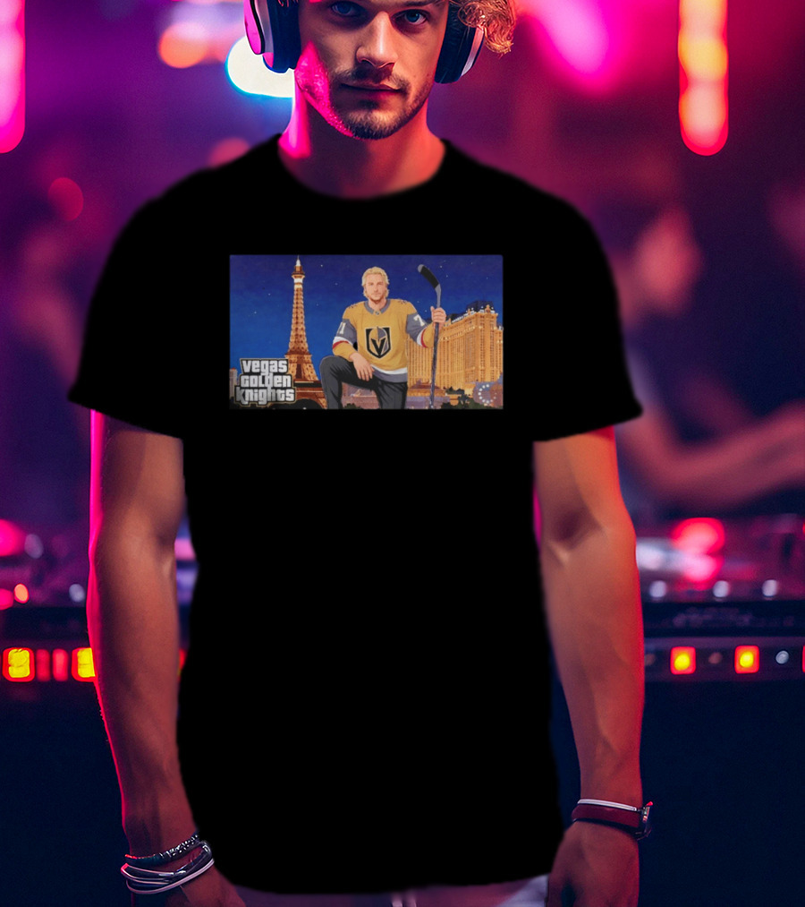 Vegas Golden Knights William Karlsson Hockey Vegas Skyline T-Shirt