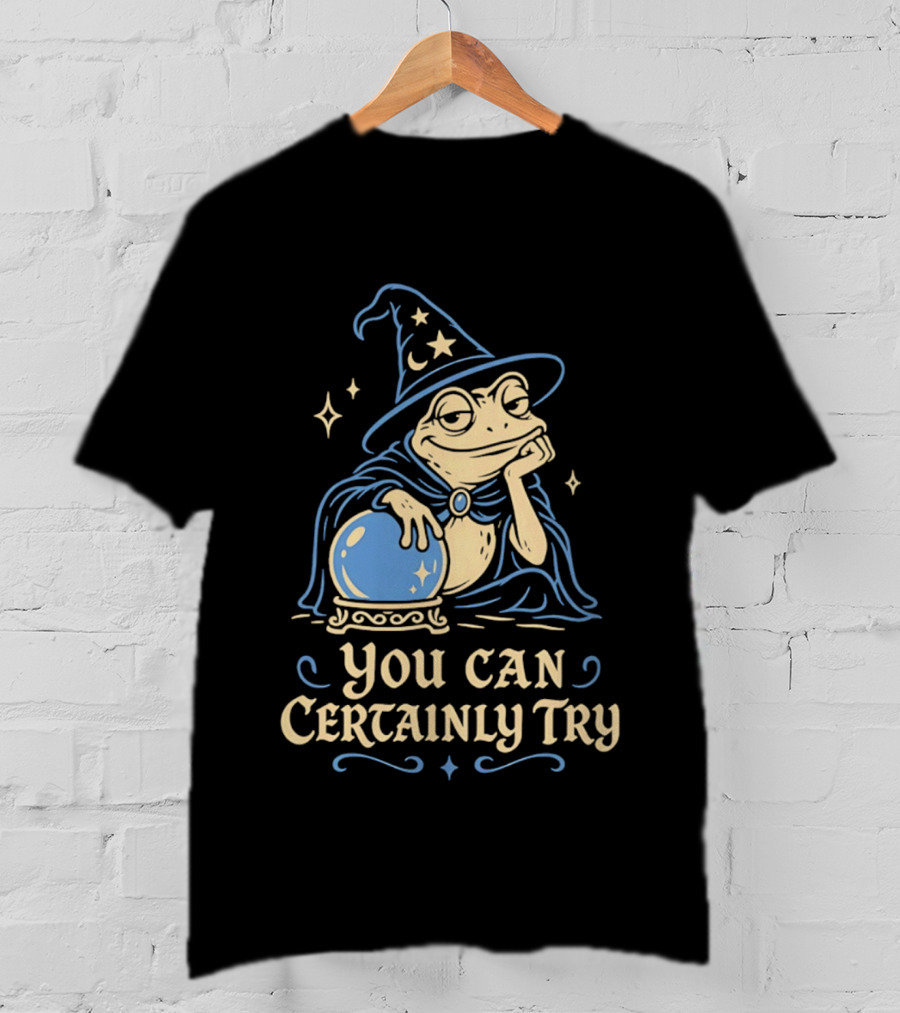 You Can Certainly Try Frog Wizard Crystal Ball Magic T-Shirt