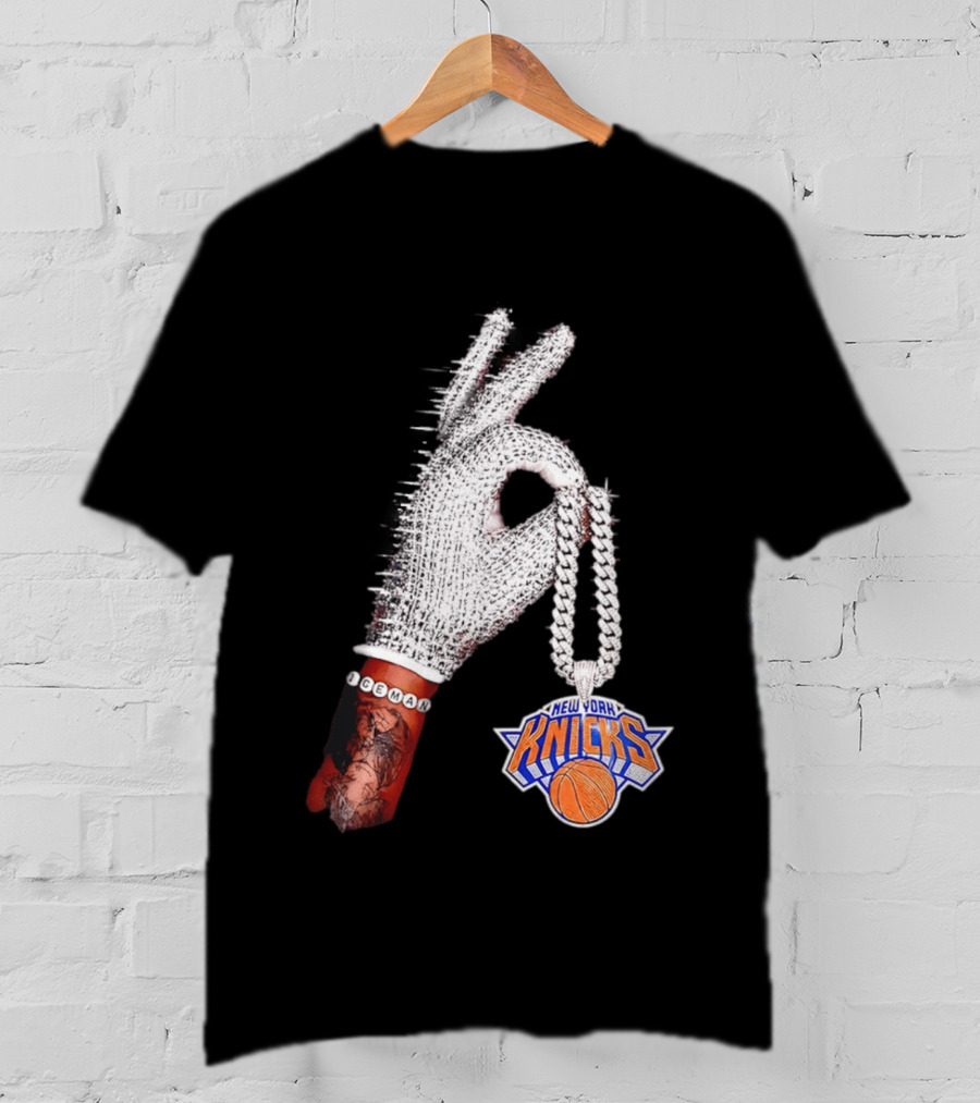 New York Knicks Iceman Glove Chain Basketball Fashion T-Shirt