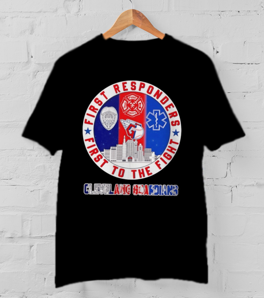 Cleveland Guardians First Responders First To The Fight Police Fire Medical Cityscape T-Shirt