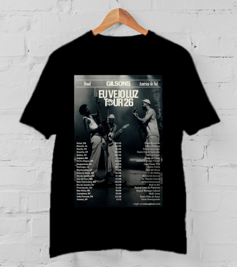 Gilsons Eu Vejo Luz Tour 2026 Brasil América Do Sul T-Shirt