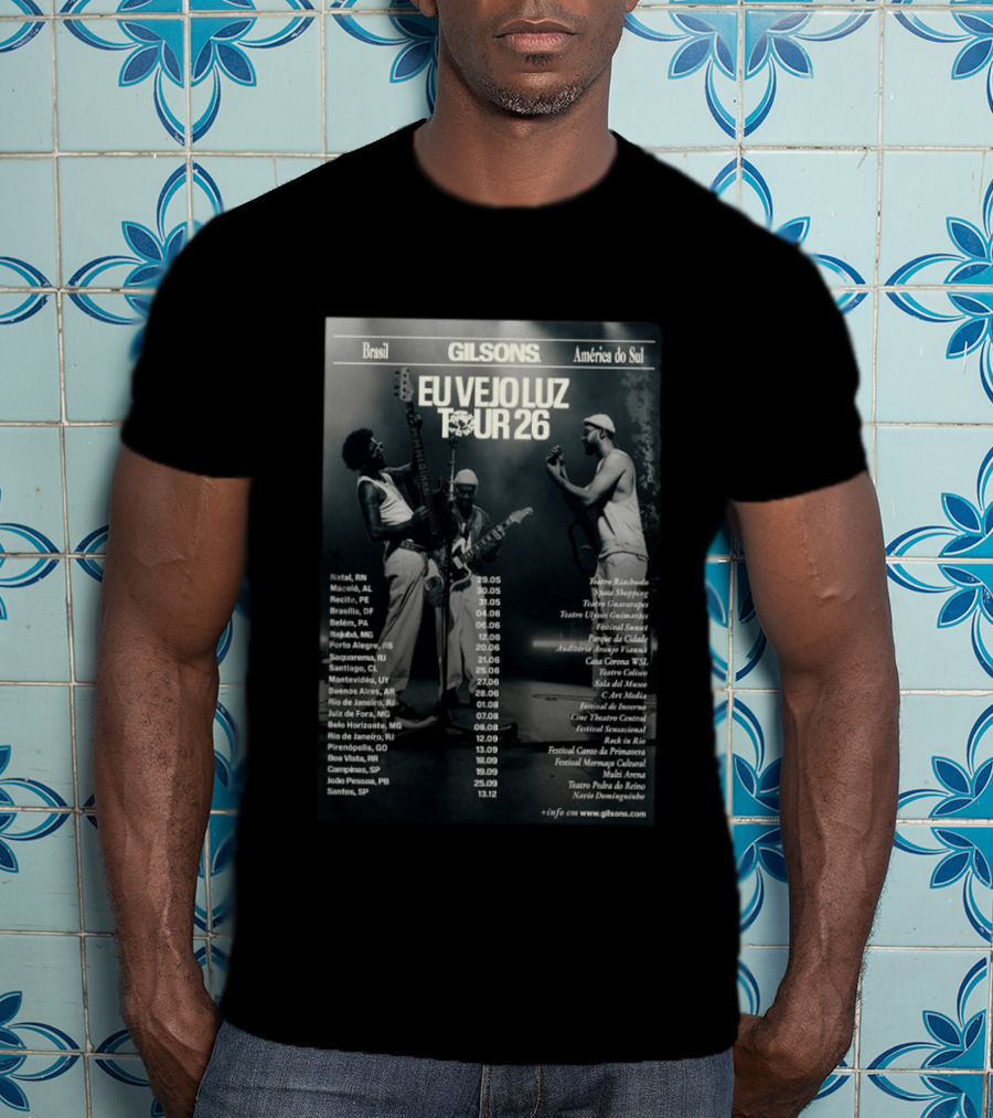 Gilsons Eu Vejo Luz Tour 2026 Brasil América Do Sul T-Shirt