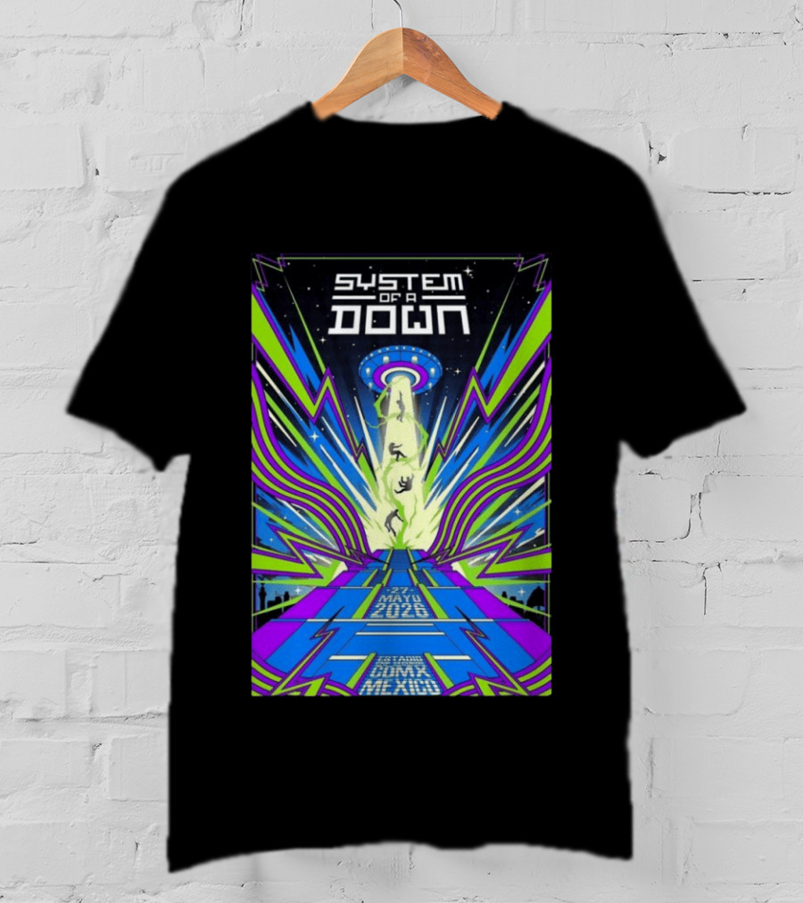 System Of A Down Mexico City Tour May 27 2026 Alien Beam T-Shirt