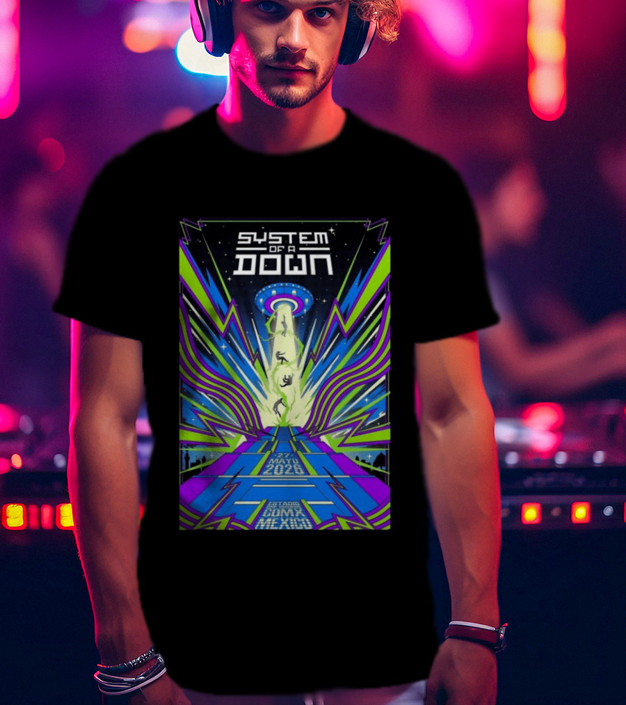 System Of A Down Mexico City Tour May 27 2026 Alien Beam T-Shirt