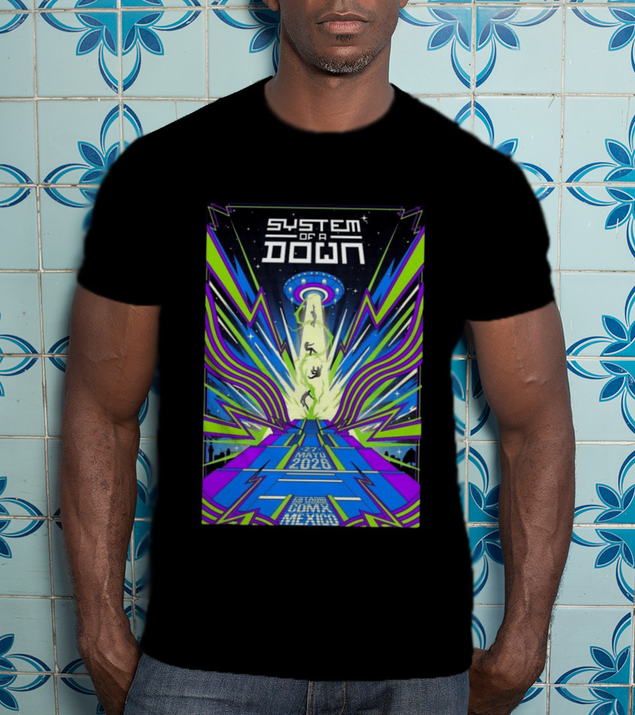 System Of A Down Mexico City Tour May 27 2026 Alien Beam T-Shirt