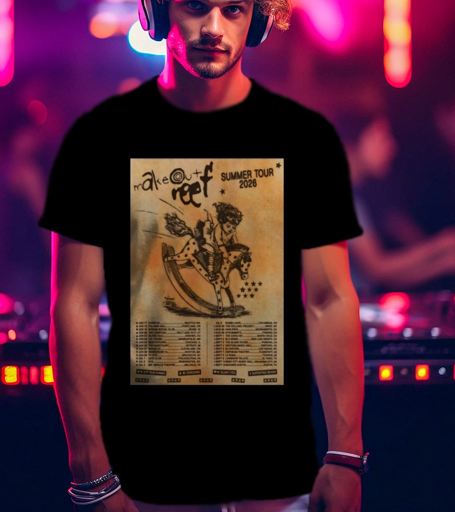 Makeout Reef Summer Tour 2026 With Rocking Horse And Stars T-Shirt