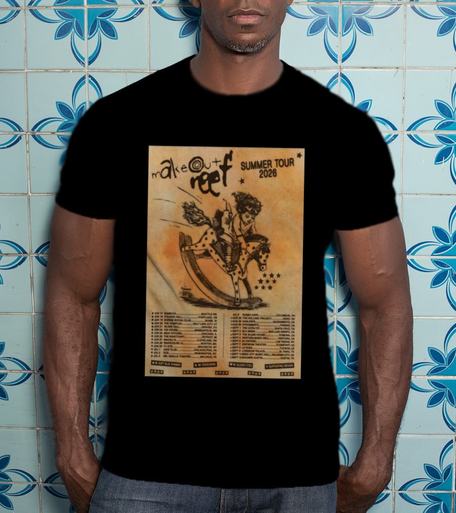 Makeout Reef Summer Tour 2026 With Rocking Horse And Stars T-Shirt