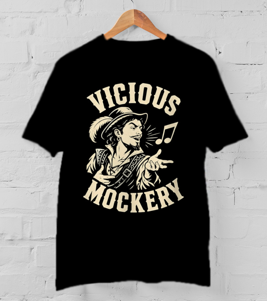 Vicious Mockery Bard Song With Singing Minstrel And Musical Note T-Shirt