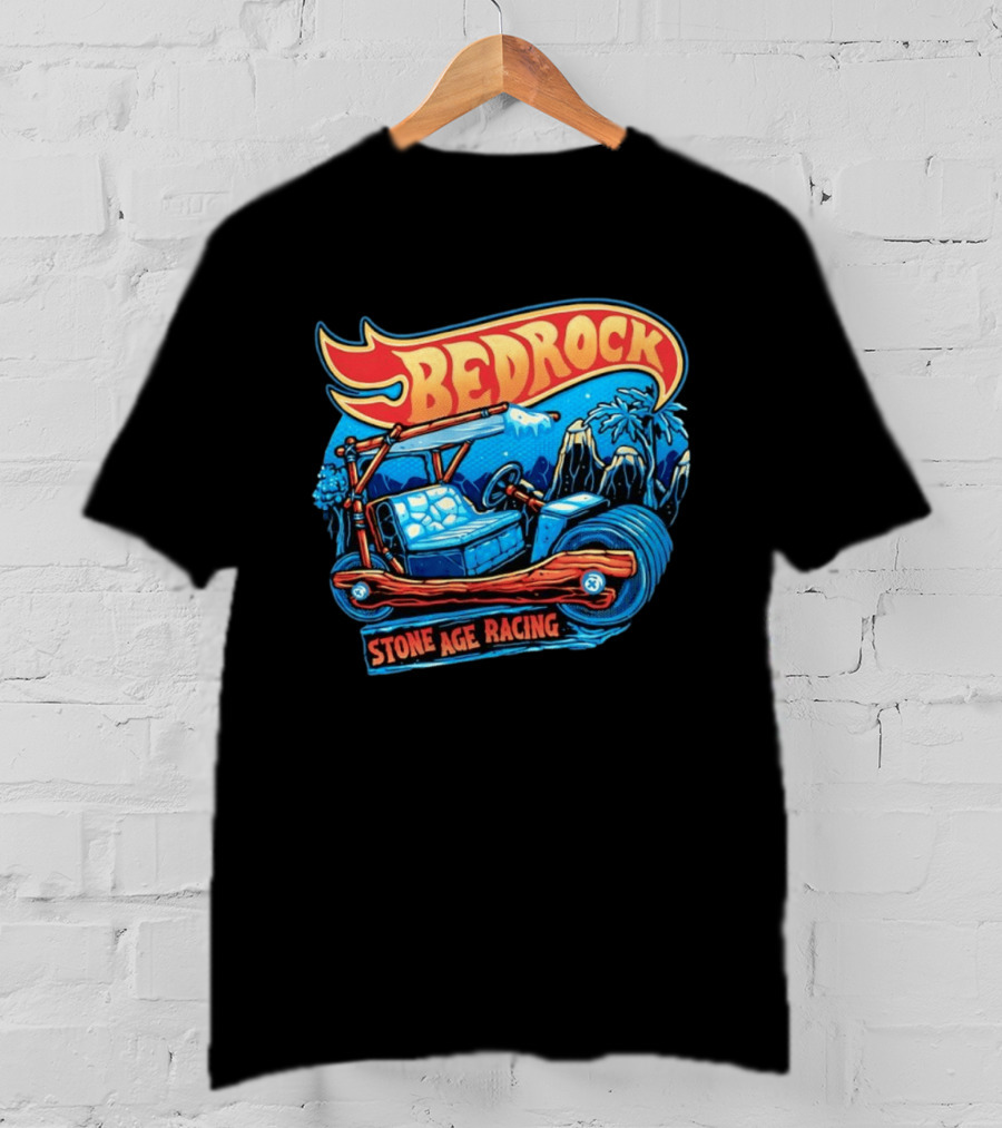 Bedrock Stone Age Racing Flintstones Vintage Car Adventure T-Shirt