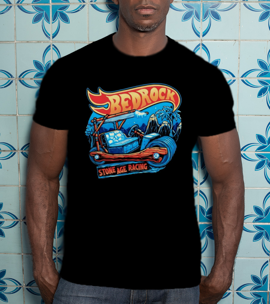 Bedrock Stone Age Racing Flintstones Vintage Car Adventure T-Shirt