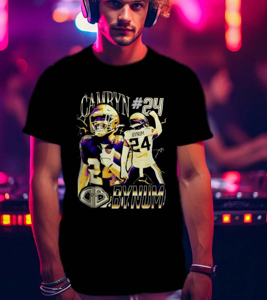 Camryn #24 Bynum Vikings Football Player Lightning T-Shirt