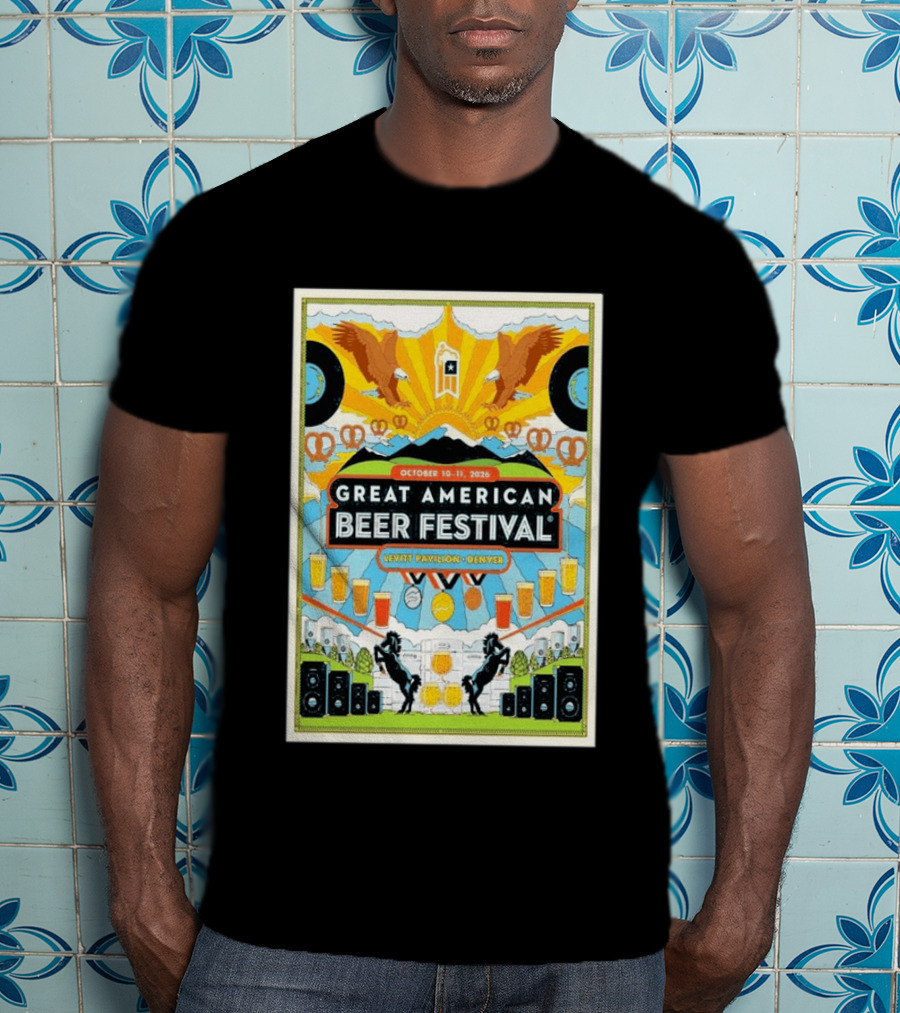 Great American Beer Festival October 10 11 2026 Levitt Pavilion Denver Eagles Pretzels Beer Music T-Shirt