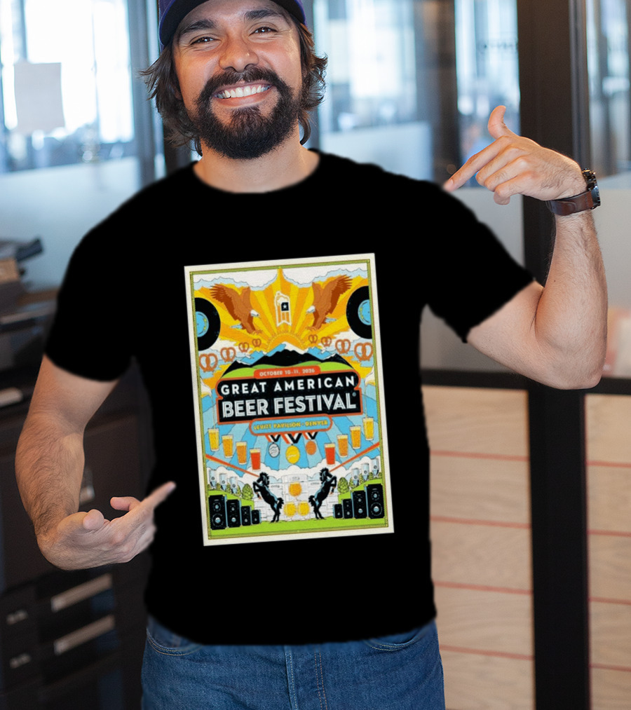 Great American Beer Festival October 10 11 2026 Levitt Pavilion Denver Eagles Pretzels Beer Music T-Shirt