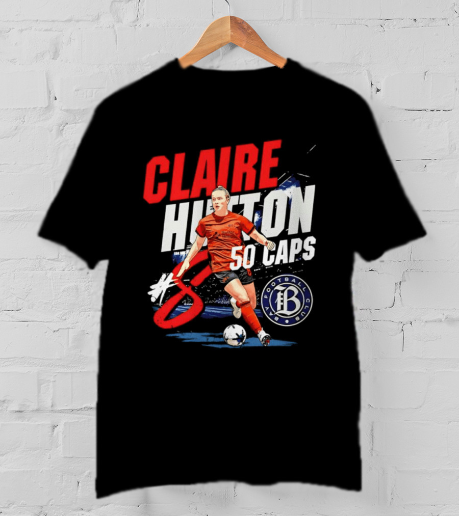 Claire Hutton Bay FC 50 Caps Number 8 Soccer Player T-Shirt