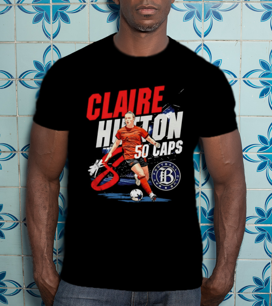 Claire Hutton Bay FC 50 Caps Number 8 Soccer Player T-Shirt
