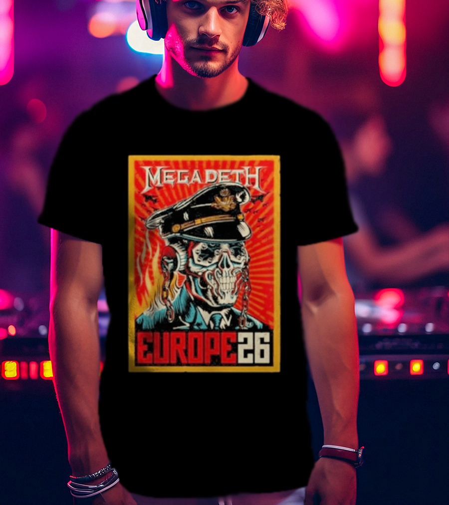 Megadeth Europe 26 Commander Vic Tour T-Shirt