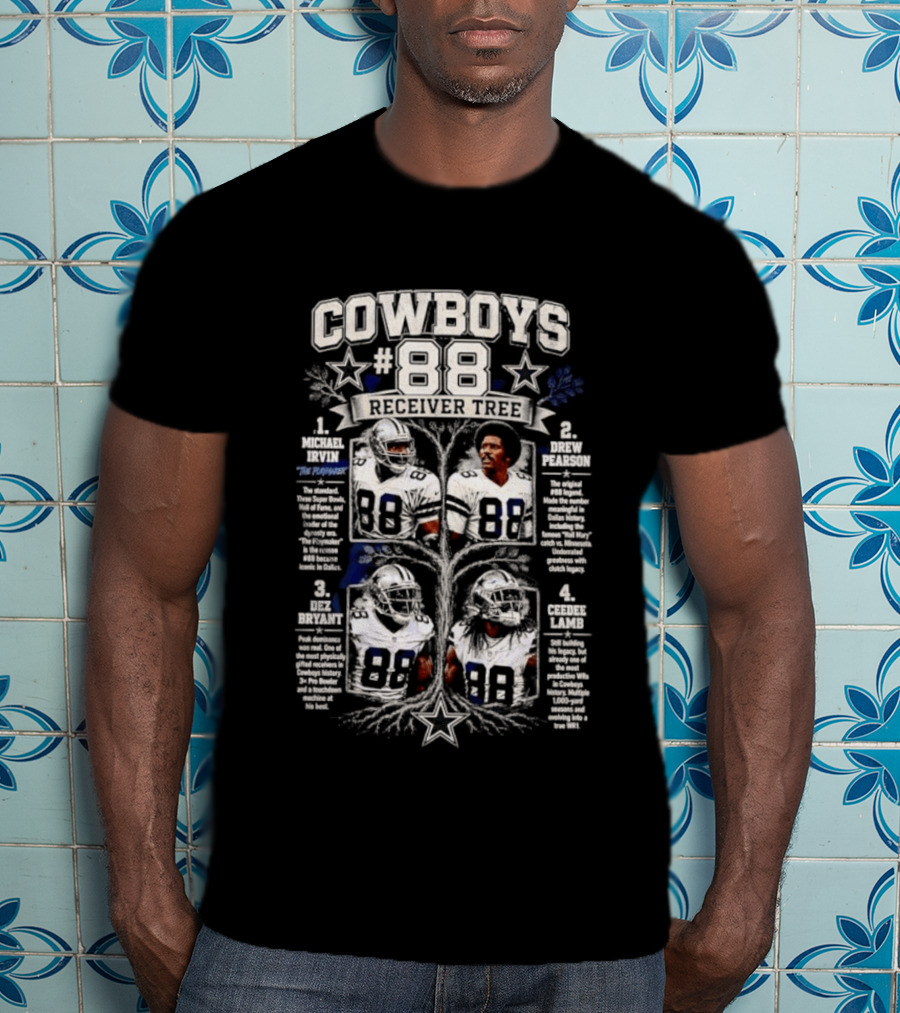 Dallas Cowboys 88 Receiver Tree Football Players With Iconic Legends And Achievements T-Shirt