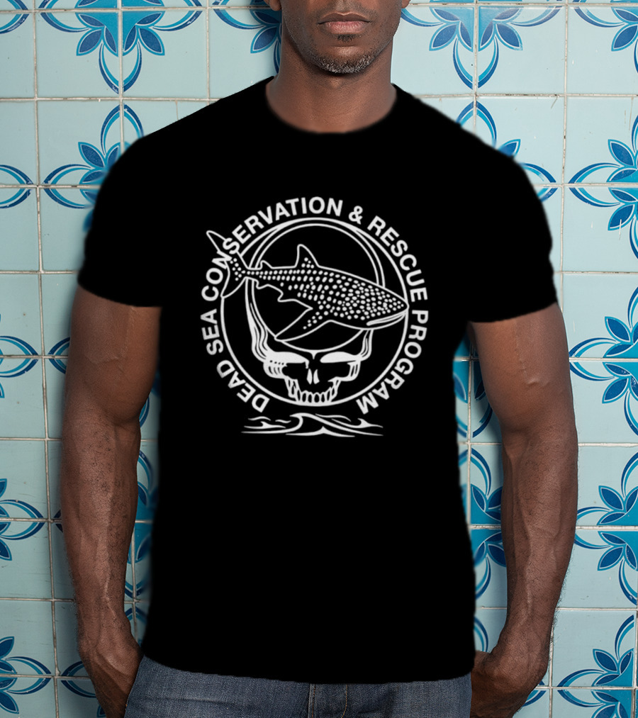 Dead Sea Conservation & Rescue Program Whale Shark Skull Waves T-Shirt