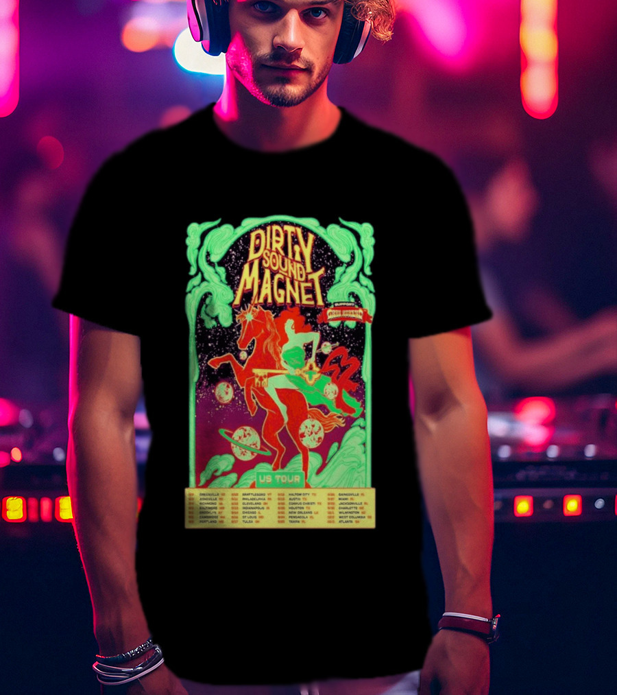 Dirty Sound Magnet US Tour 2026 Cosmic Horse Rider Greensboro To Jacksonville T-Shirt