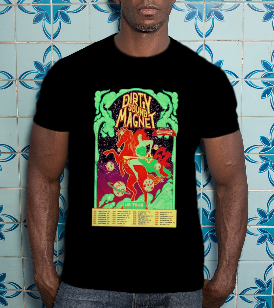 Dirty Sound Magnet US Tour 2026 Cosmic Horse Rider Greensboro To Jacksonville T-Shirt