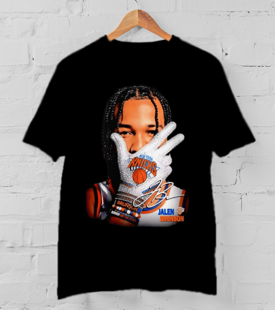 New York Knicks Jalen Brunson Iceman Burner Signature Basketball Player T-Shirt