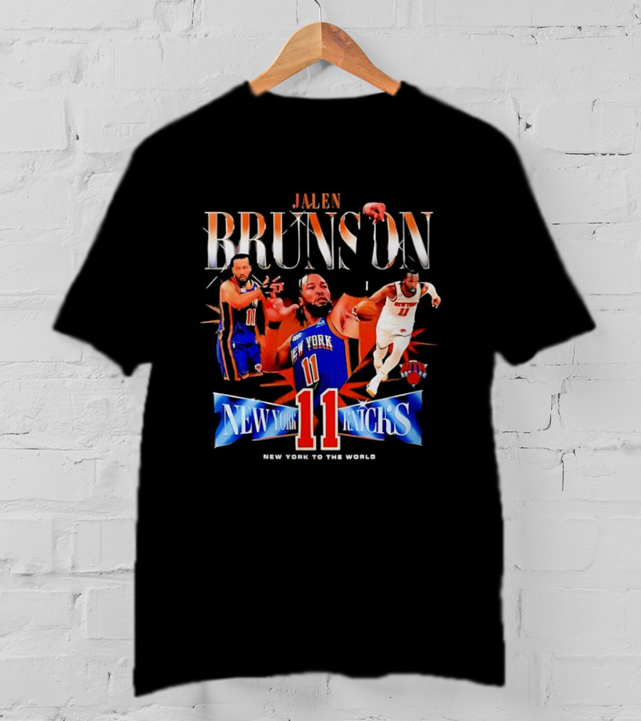 Jalen Brunson New York Knicks 11 New York To The World T-Shirt