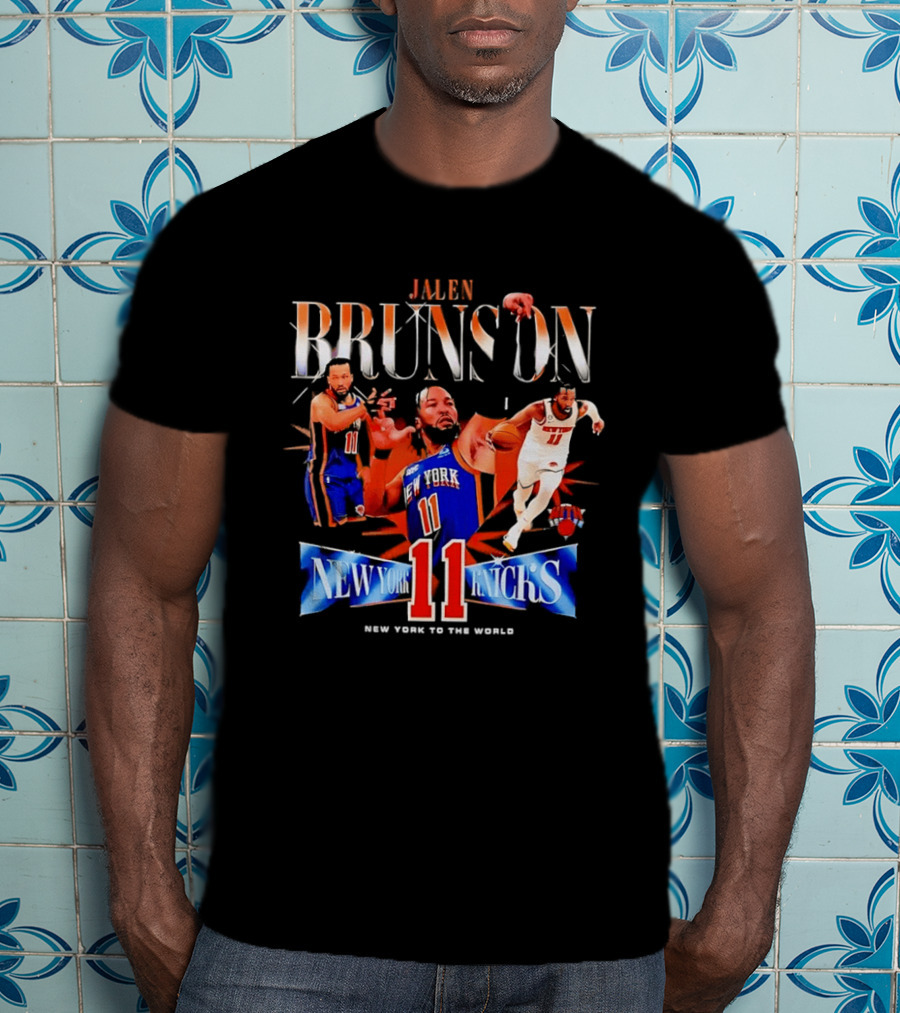 Jalen Brunson New York Knicks 11 New York To The World T-Shirt