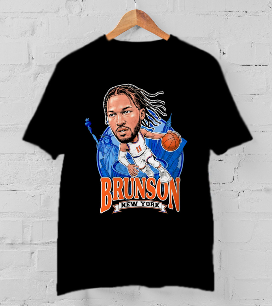 Jalen Brunson New York Knicks Caricature Basketball Limited Edition T-Shirt