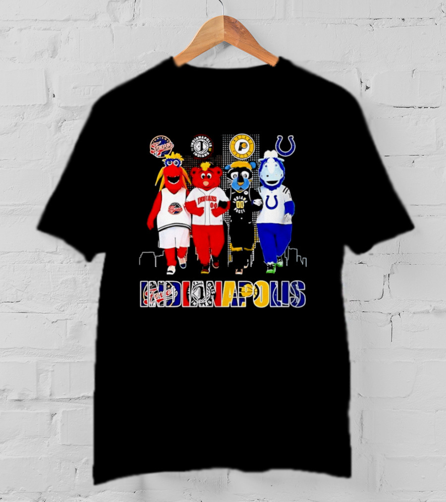 Indiana Fever Pacers Colts Indians Mascots Indianapolis T-Shirt