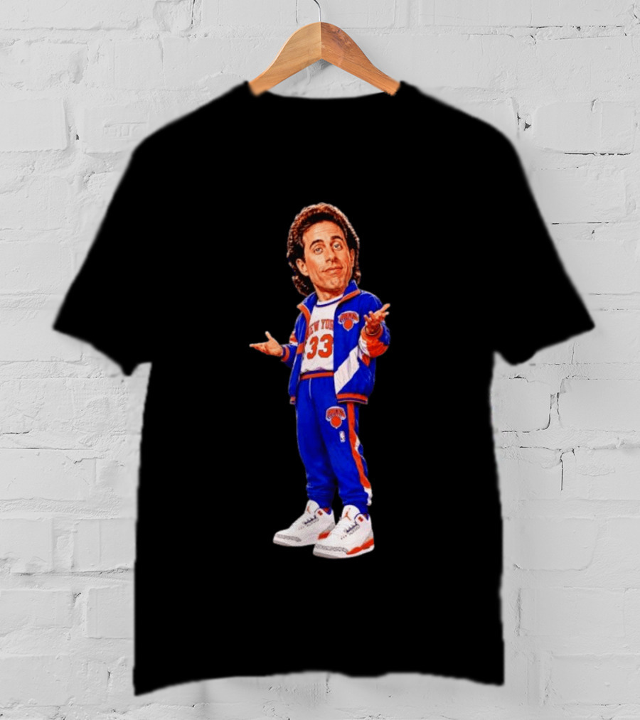 Jerry Seinfeld Knicks NBA Cartoon New York 33 Basketball T-Shirt
