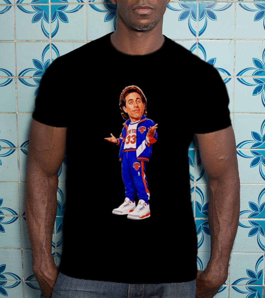 Jerry Seinfeld Knicks NBA Cartoon New York 33 Basketball T-Shirt