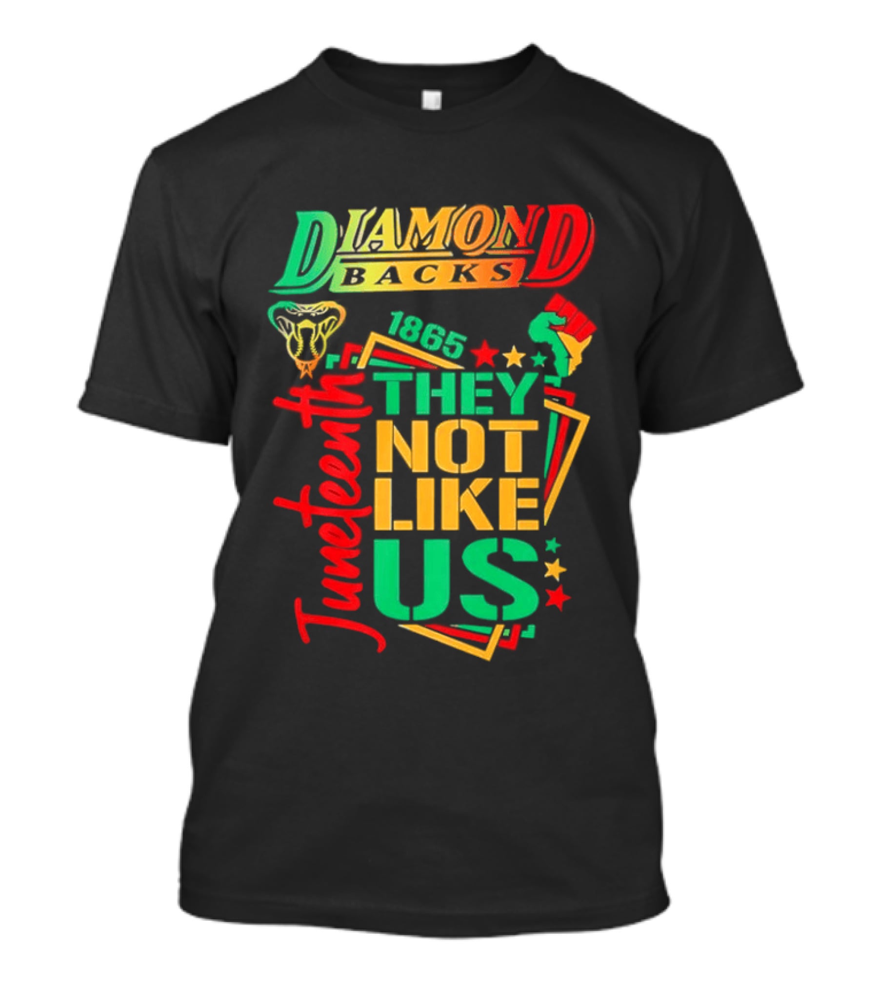 Juneteenth Diamondbacks 1865 They Not Like Us T-Shirt