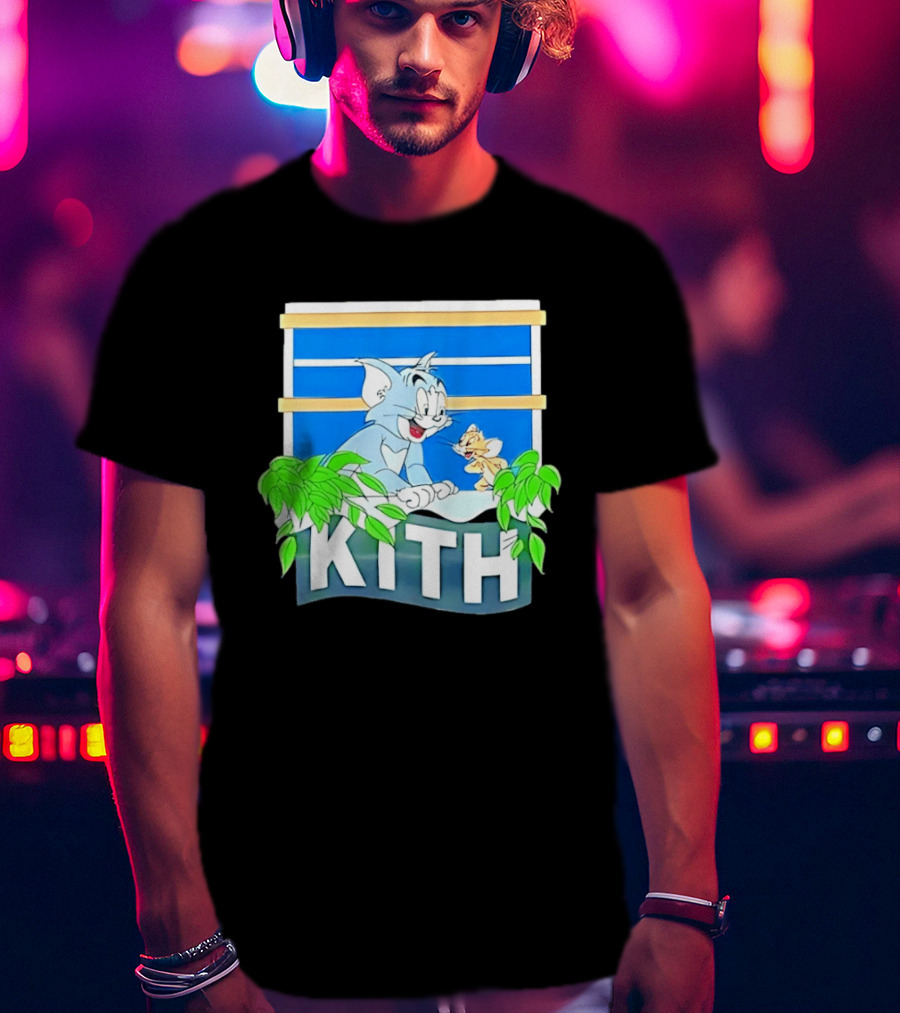 Kith Tom And Jerry Window Scene With Leaves T-Shirt