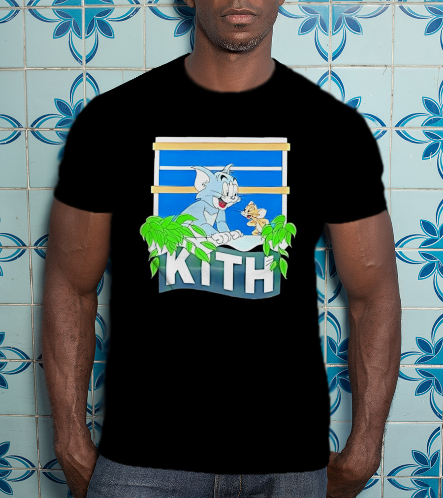 Kith Tom And Jerry Window Scene With Leaves T-Shirt
