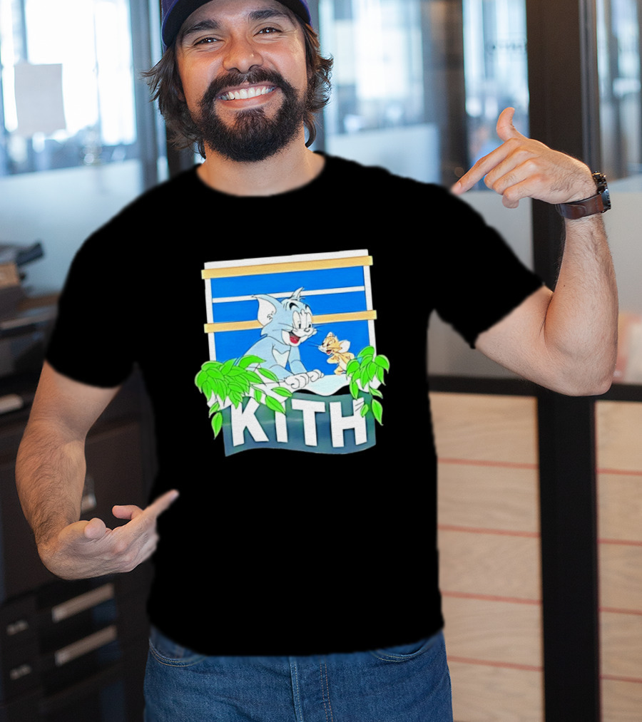 Kith Tom And Jerry Window Scene With Leaves T-Shirt