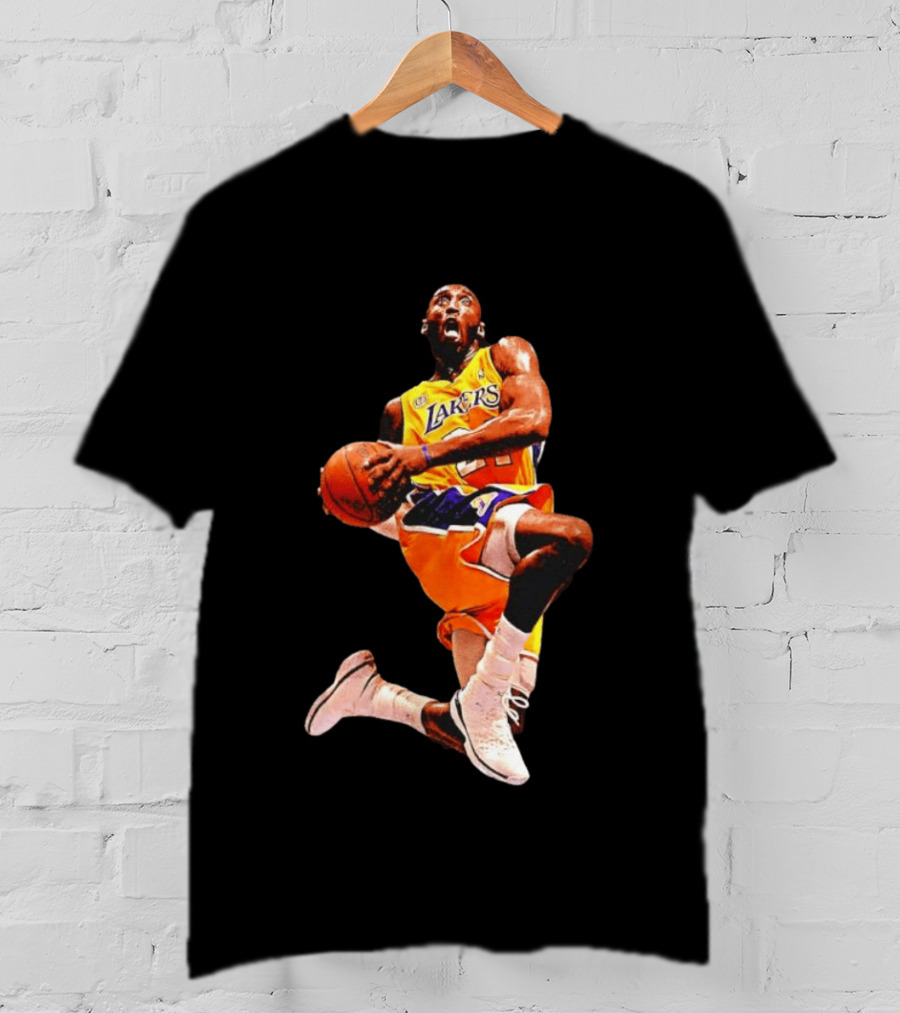 Kobe Bryant Los Angeles Lakers 24 NBA Dunk Pose Iconic Basketball Legend T-Shirt