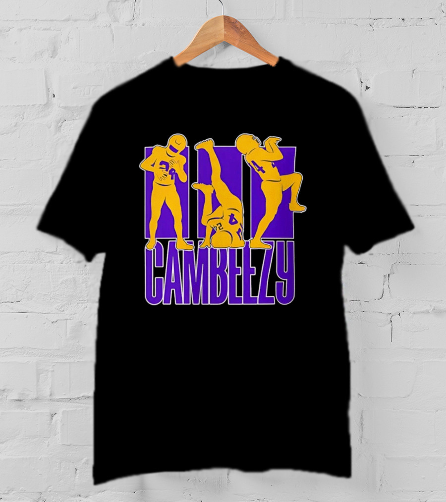 Cambeezy Lil Player 24 Purple Gold Football T-Shirt