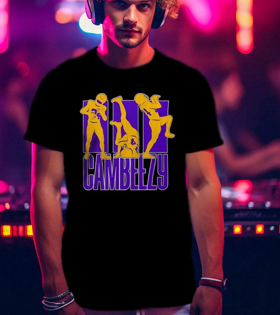 Cambeezy Lil Player 24 Purple Gold Football T-Shirt