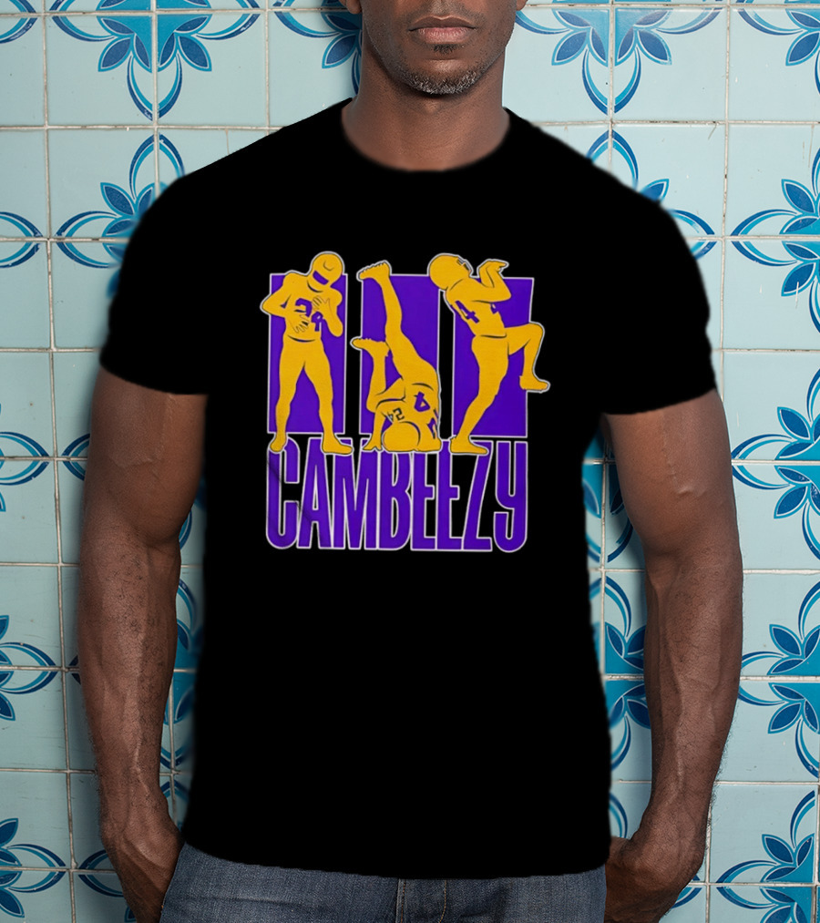 Cambeezy Lil Player 24 Purple Gold Football T-Shirt